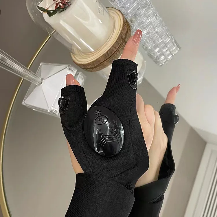 Rechargeable Flashlight Gloves Men Gifts - Led Light Glove Christmas Stocking Stuffers Birthday Fishing Gifts for Dad Husband