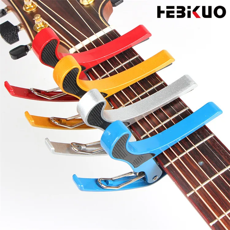 Free Sample Wholesale Customized Quick Change Clamp Key Aluminium Alloy Metal Black Acoustic Guitar Capo