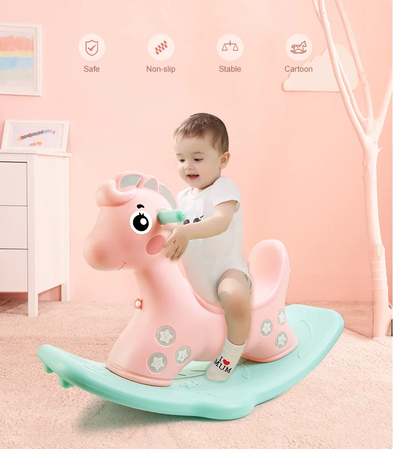 Kids Christmas Gifts 2022 Baby Animal Rocking Horse Toy Unicorn Kids Rocking Horse Toys Games Kids Home