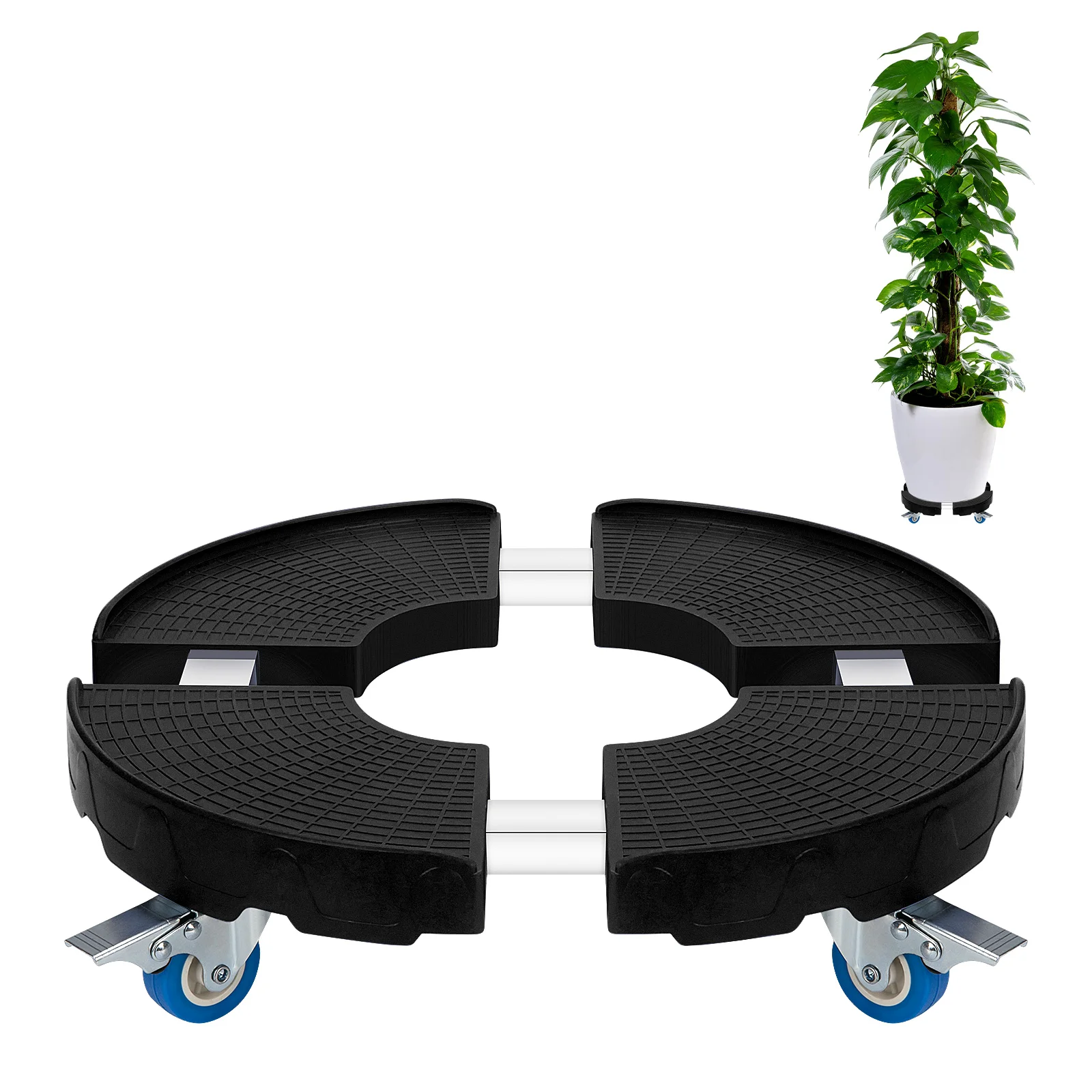 Круглая пластиковая подставка для растений, подвижный поднос для цветов с универсальными колесами