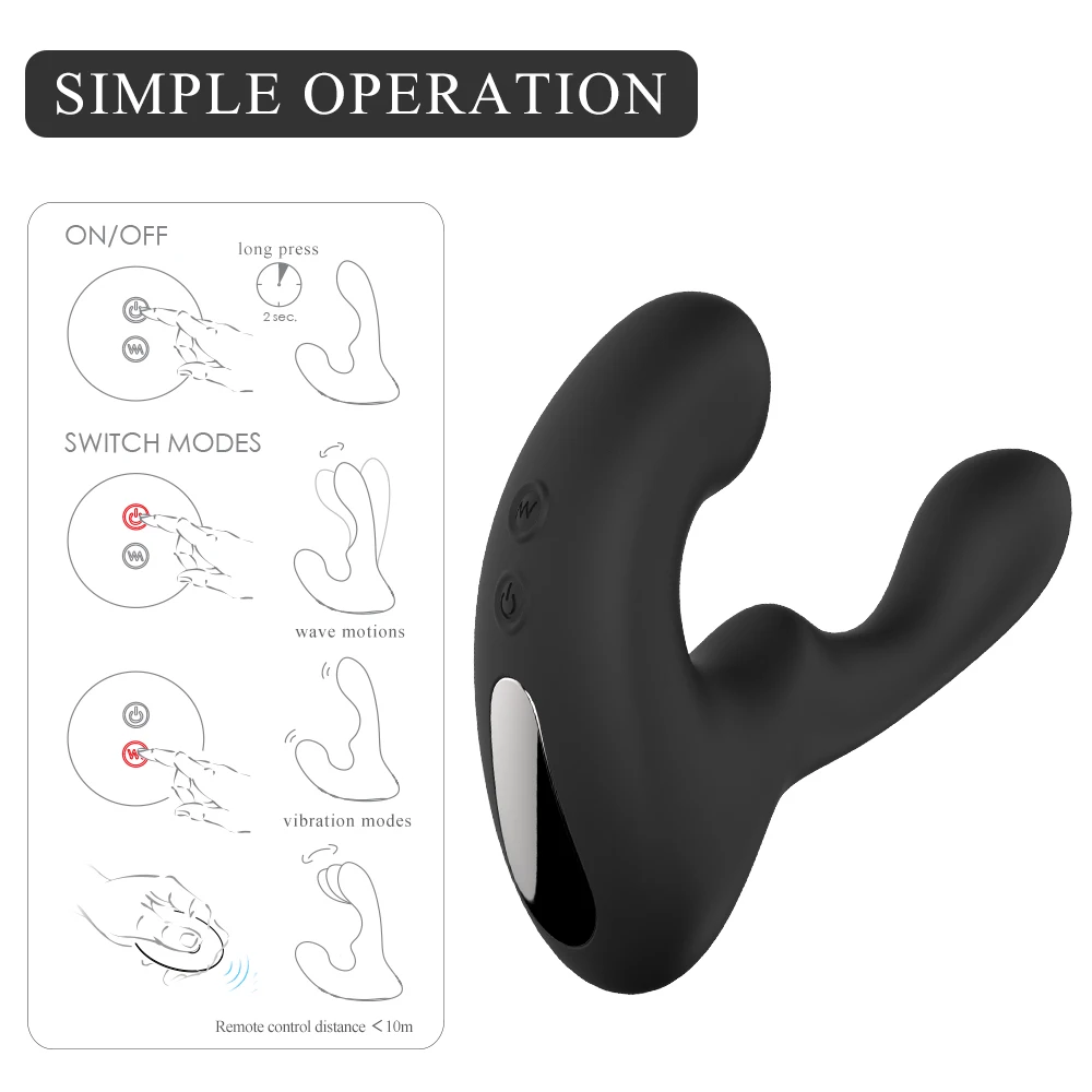 S-HANDE SOFT SILICONE plastic anal rotating vibrator testicle massager sex toy for man