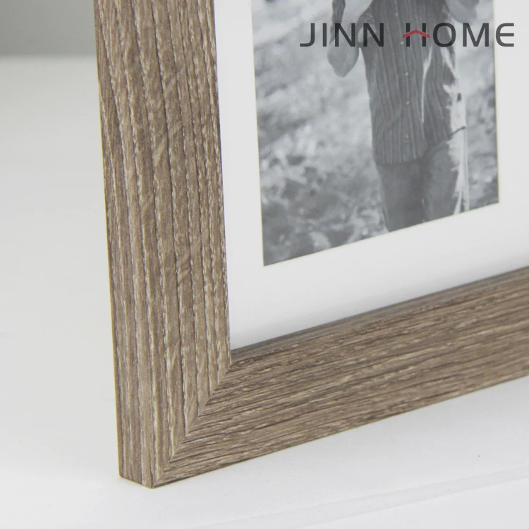 Jinn Home Square Rustic Photo Frame Wood Picture frames Matted 4pcs Image Collection