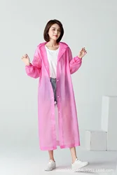 Wholesale Fashion Waterproof Transparent Rain Coat Men Woman Blue Rain Wear EVA Raincoat
