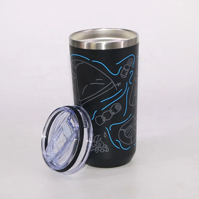 Wide mouth insulated custom logo heat transfer sublimation resuable tumbler vacuum stainless steel travel mug with lid