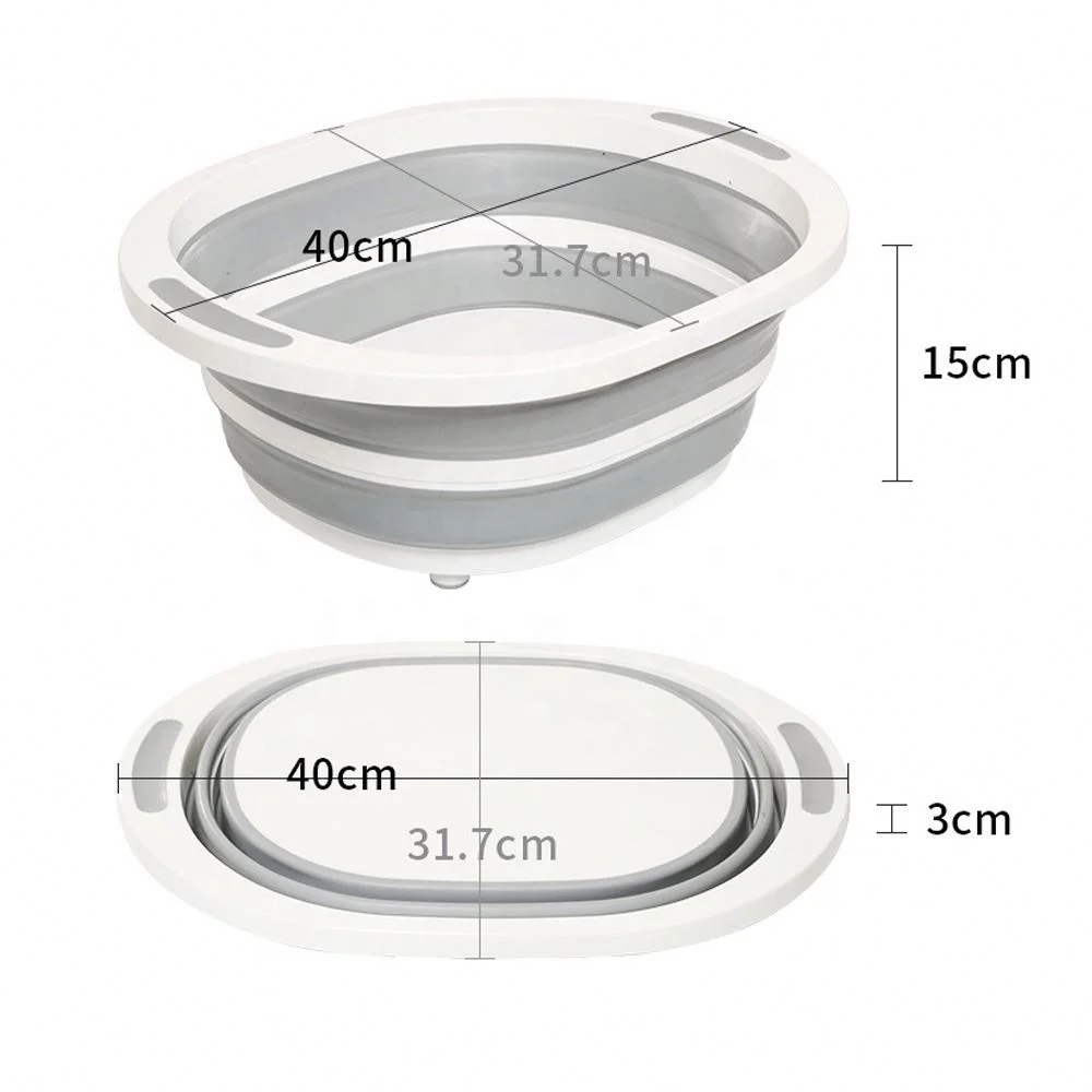 Multifunction Collapsible Board Dish Tub 3 in 1 Folding Sink Drain Basket Travel Outdoor Camp Portable Basins