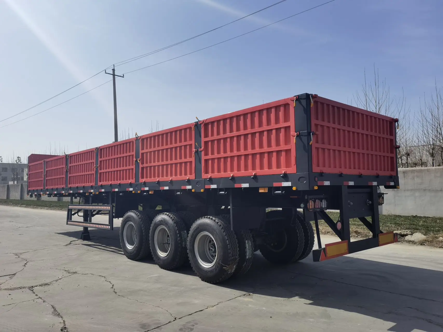 Hot Sale 2 & 3 Axles Semi-Trailer Iron Cargo Flatbed Sidewall Semi-Trailer with Hot Selling Features