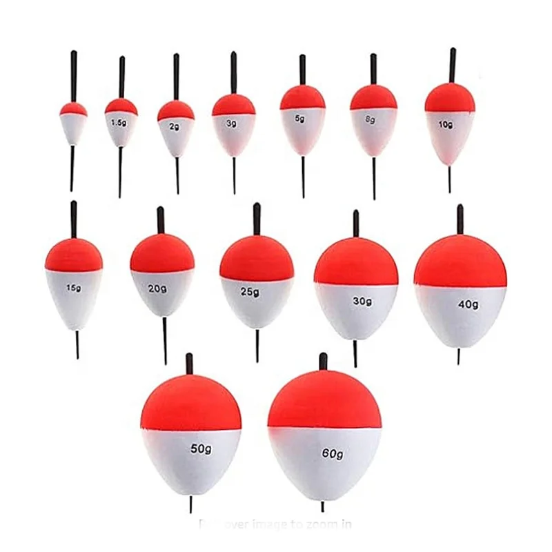 Hard Foam Fishing Bobbers with Stick Red White Fishing Float set for Crappie Panfish Walleyes Bass Trout