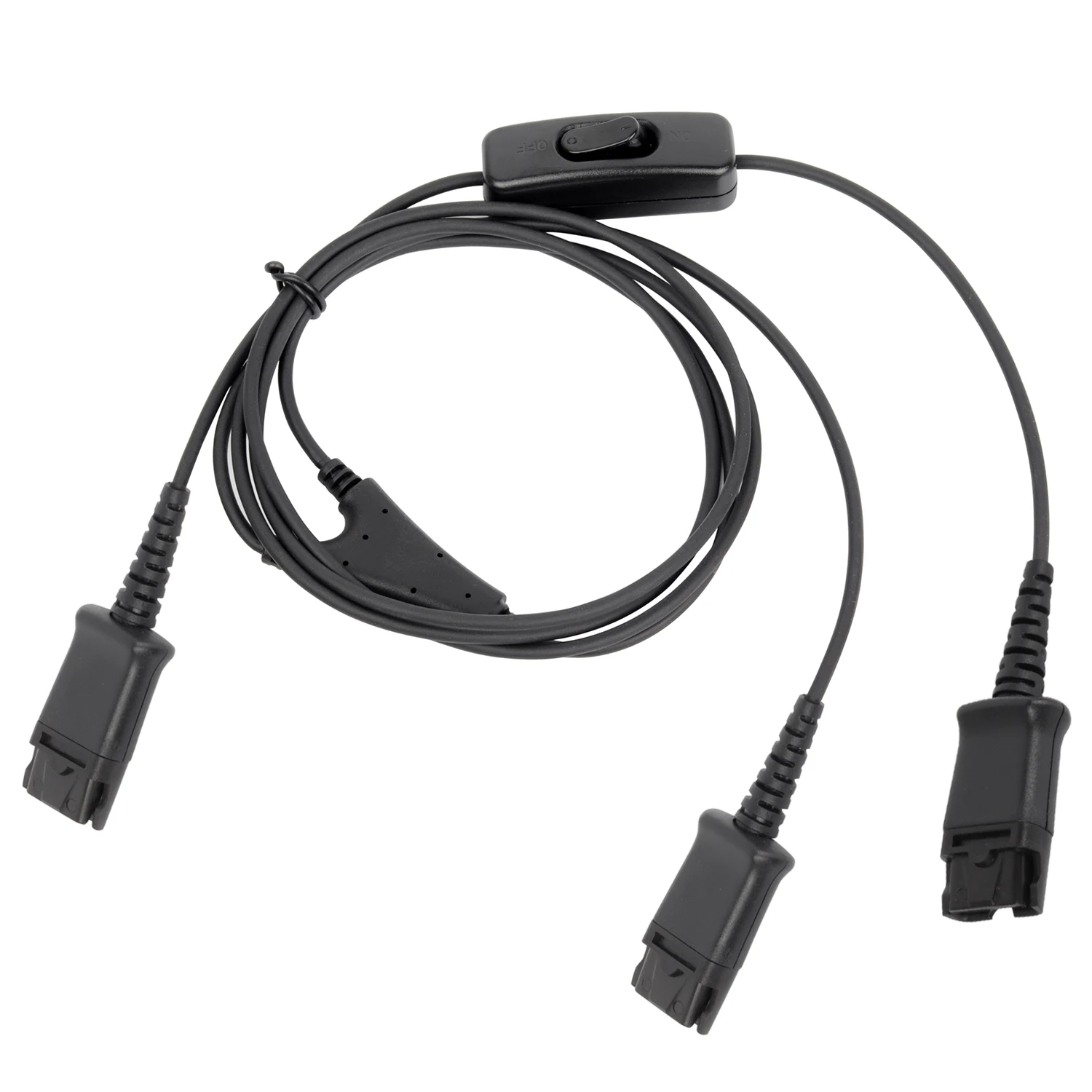 Y Training Adapter Cable Quick Disconnect Cord with Microphone Mute Button Compatible with Plantronics QD Headsets