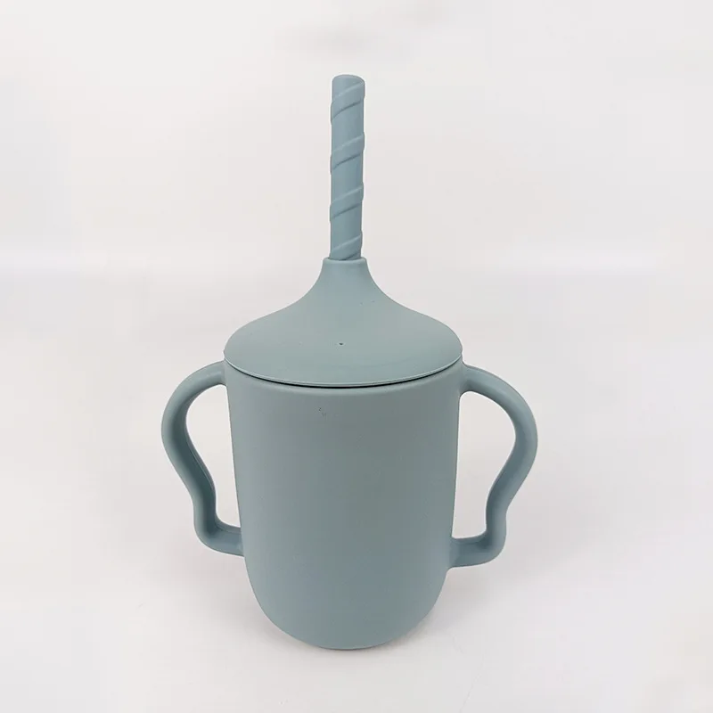 Unique design anti slip and anti drop silicone baby water cup easy to clean no bisphenol silicone cup