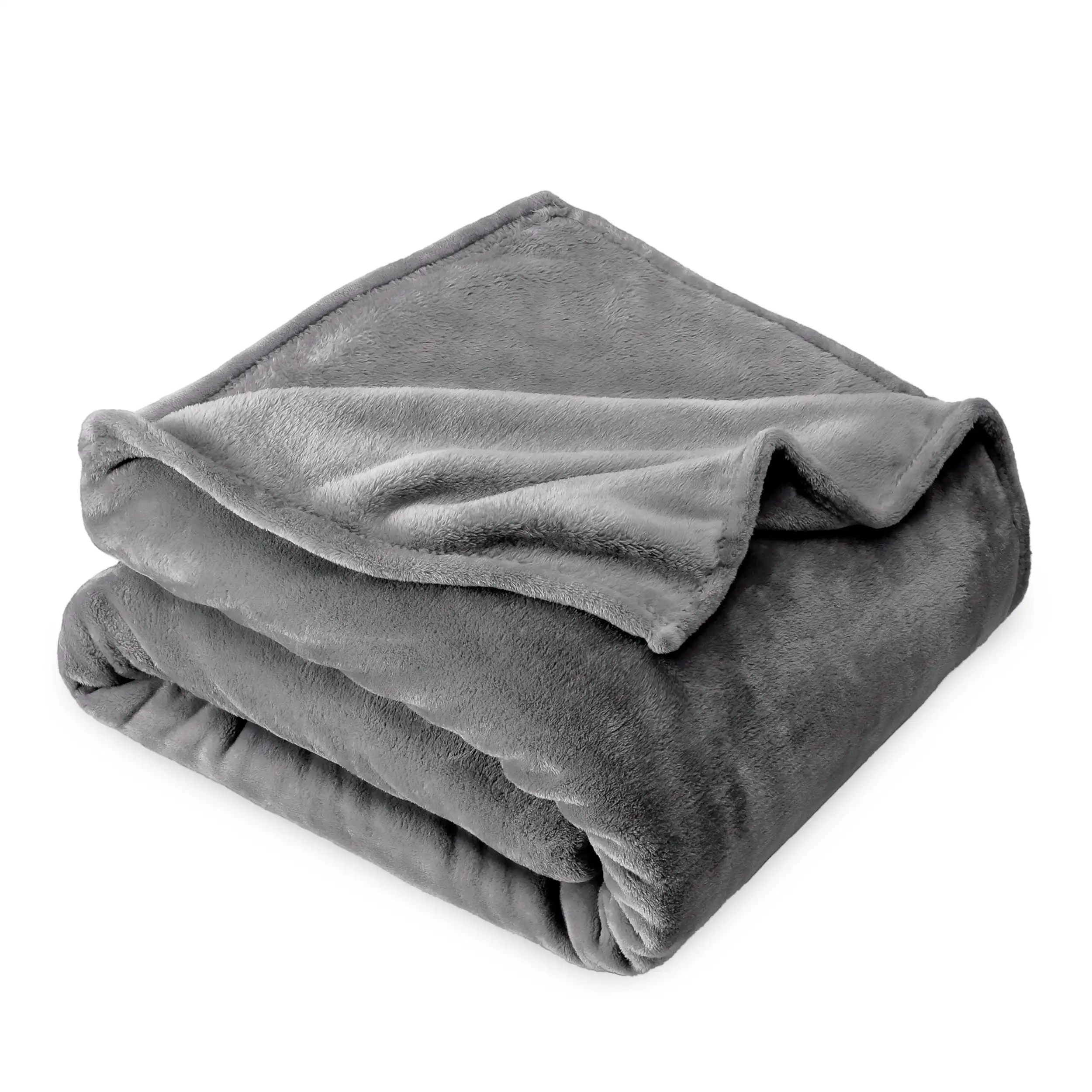 AZO Free 100% polyester Machine Washable Ultra Soft Twin XL Gray  Microplush Flannel Fleece Blanket