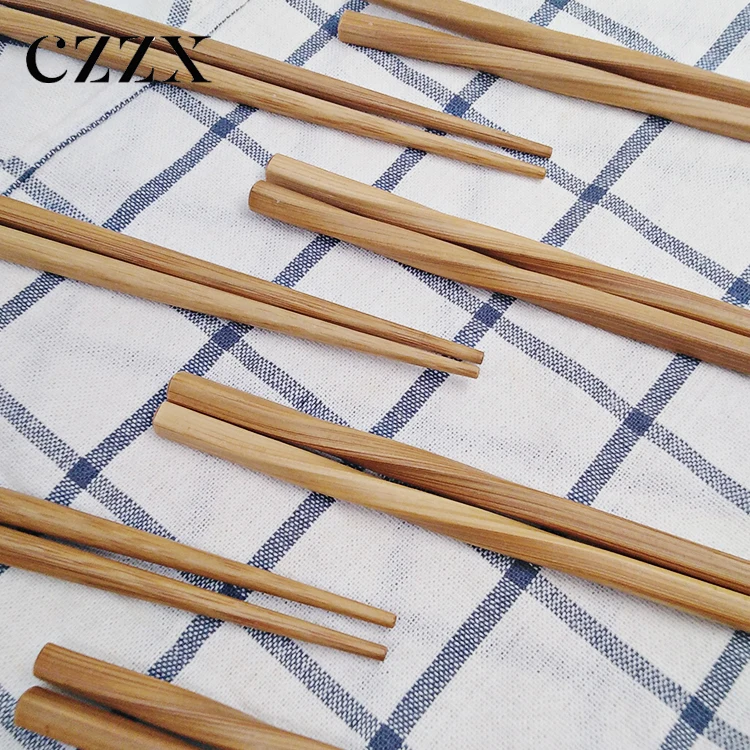 China manufacturer stocked eco-friendly reusable twist shape bamboo chopsticks for cooking and eating