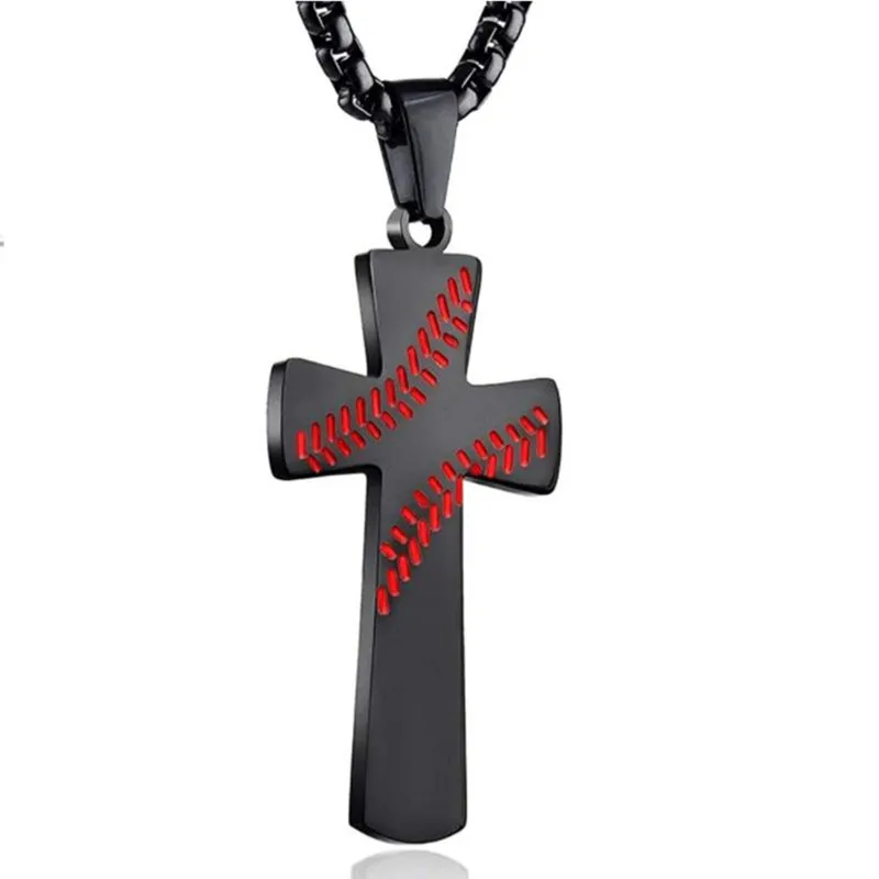 
Yiwu Meise MN0128 Boys Mens Baseball Cross Pendant Necklace 18K Gold Plated Bible Verse Stainless Steel Jewelry 