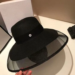Модные мягкие пляжные соломенные плетеные женские шляпы от