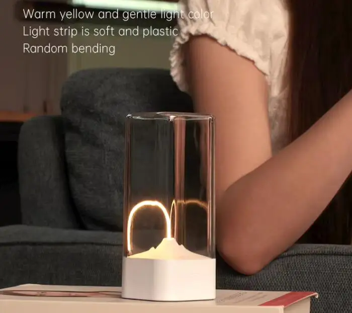 New Design Bedroom Magnetic Night Light Rechargeable USB Soft Flexible LED Strip Outdoor Camping Light Breathing Night Lamp