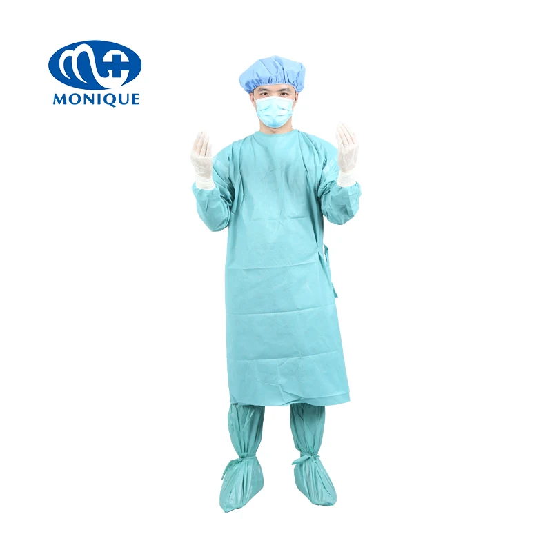 Medical Disposable medical  45g 50g SMS SMMS   Non-woven Surgical Gown with  ethylene oxide sterilization