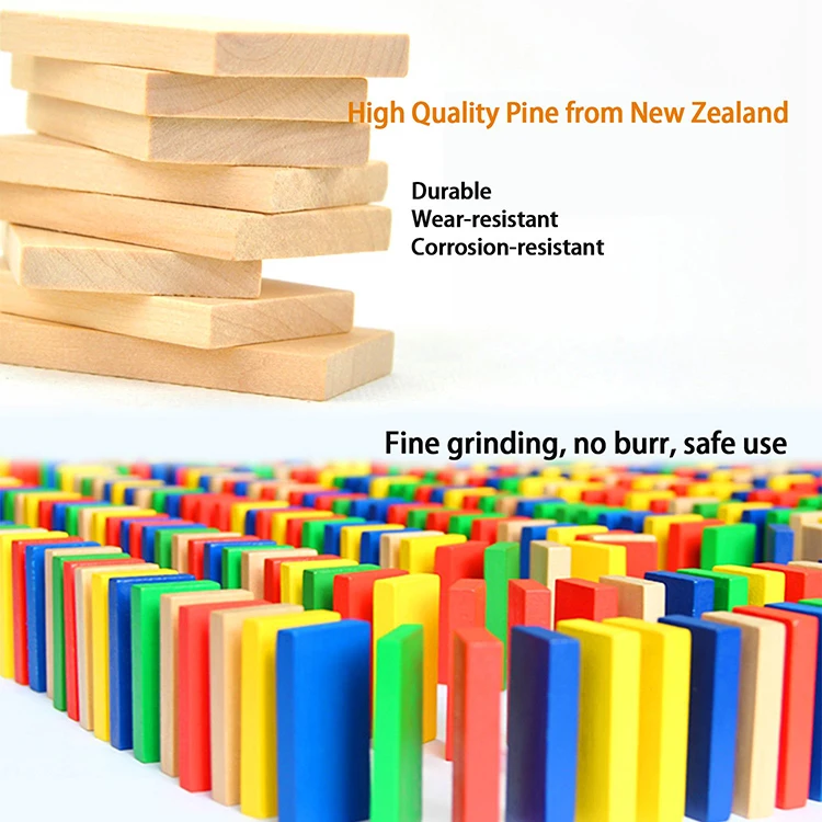 wholesale custom 480pcs wooden play domino festool blocks games set in wooden box