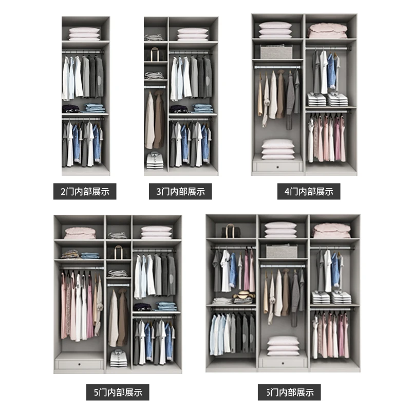Bedroom Furniture Wooden Wardrobe Closet Cabinet UV High Gloss Glossy Surface cloakroom Free Combination Closets