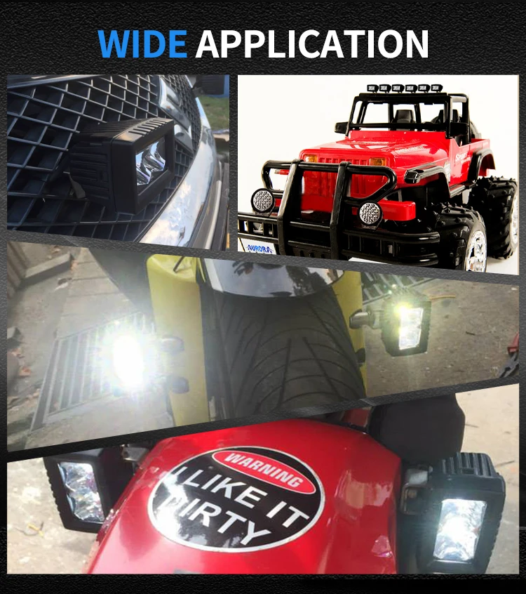 AURORA Patent Super Bright Cheap 12V 24V Car 20W Offroad Truck Flood LED Work Light Bar For Car SUV Boat