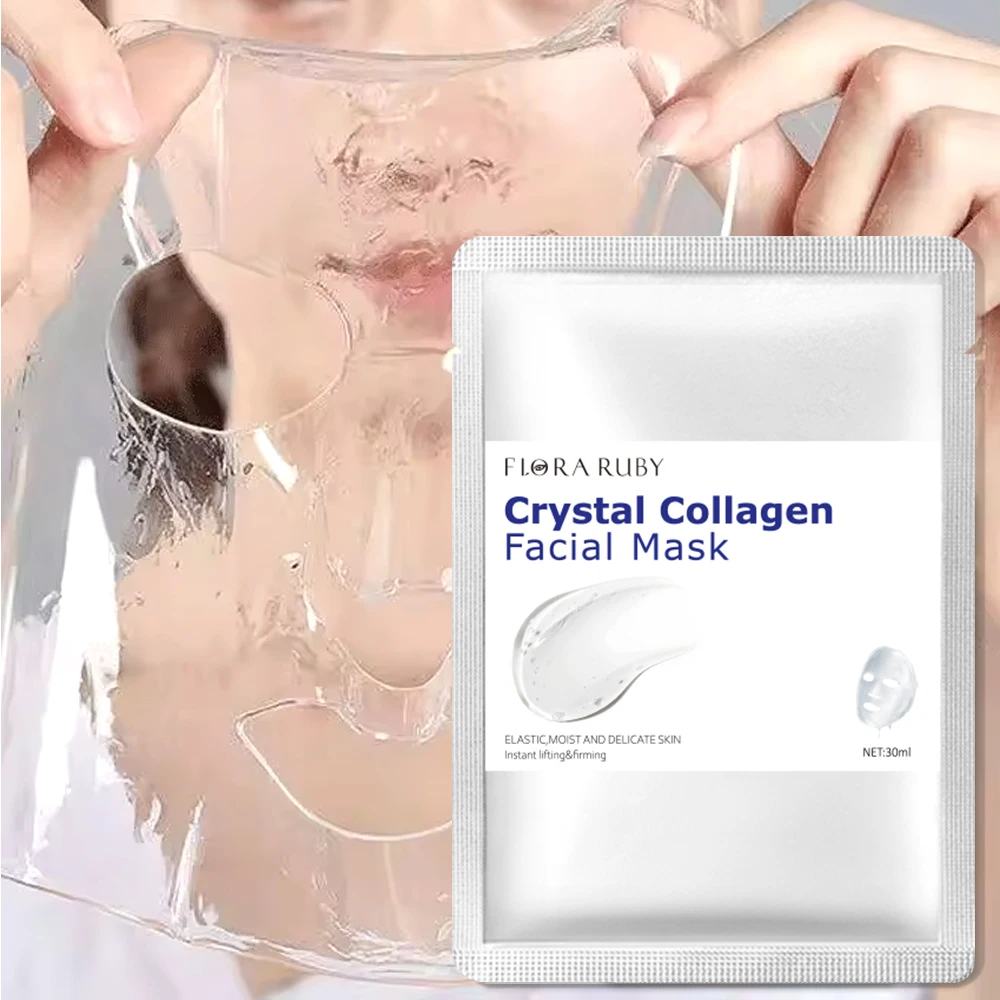Private label korean bio deep Collagen Crystal jelly Clear beauty face masking sheet korea face facial masks Skin Care