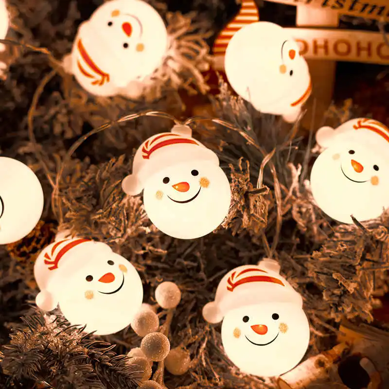 2024 Best-Selling Indoor LED Christmas Snowman String Lights Warm White Decorative Ambience Colorful Holiday Lights Christmas