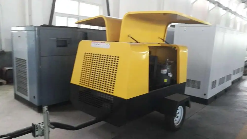  37KW 50HP 190cfm 5.3m3 7bar портативный дизельный двигатель винтовой воздушный