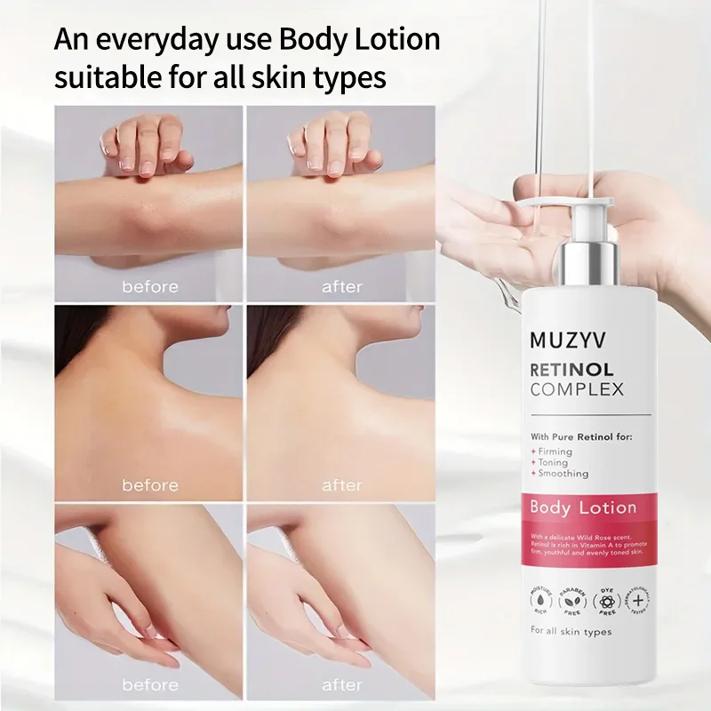 Private label firming toning smoothing retinol body lotion cream for women