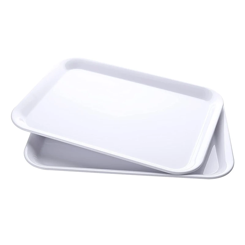 Factory Custom Melamine Lunch Tray Rectangular Serving Tray Plastic Customized Logo Carton Box CLASSIC Party Plastic Plate A5