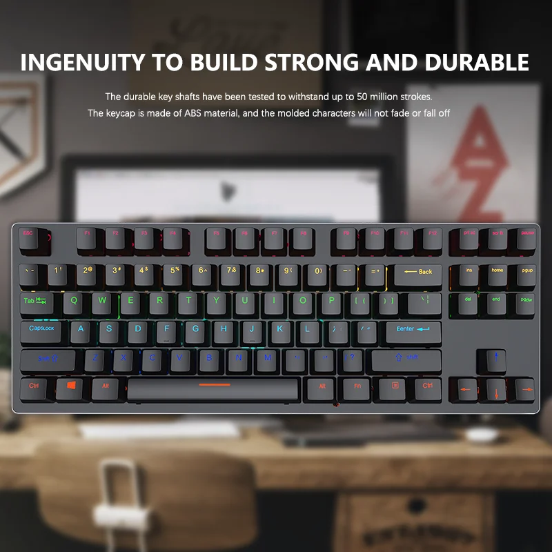 87key wired keyboard 87% layout multilingual keycap OEM wholesale keyboard