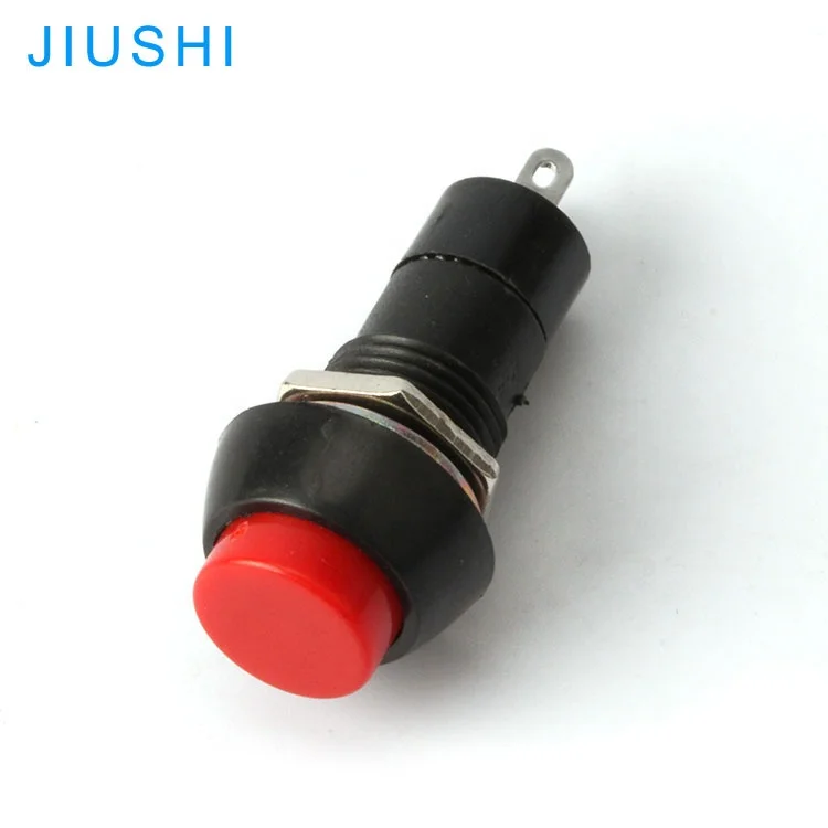 PBS-11A 12mm red green self locking push button switch copper terminal 2 pin
