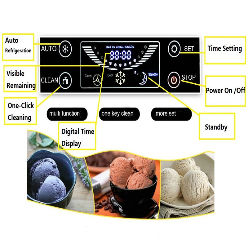 Gelato Ice Cream Machine Automatic Commercial Ice-cream Vending Making Makers Hard Ice Cream Machine For Business Sale