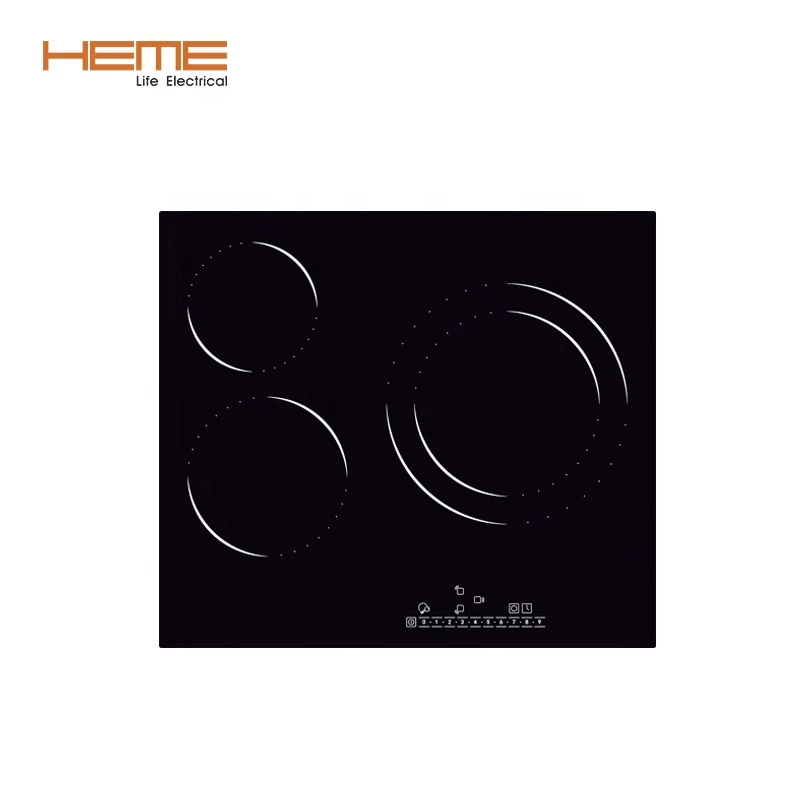 Household cooking appliances three burner built in electric ceramic hob with CE and CB