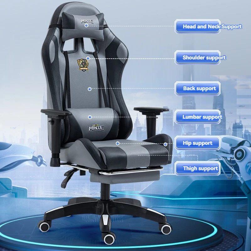 Customized Logo High Back Sillas Gamer Computer Racing Chair Adjustable Ergonomic Gaming Chair With Footrest