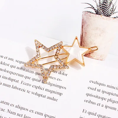BELLEGIRL new design hot selling hair clip accessories factory Colorful cute geometric hollow star alloy women hair clips