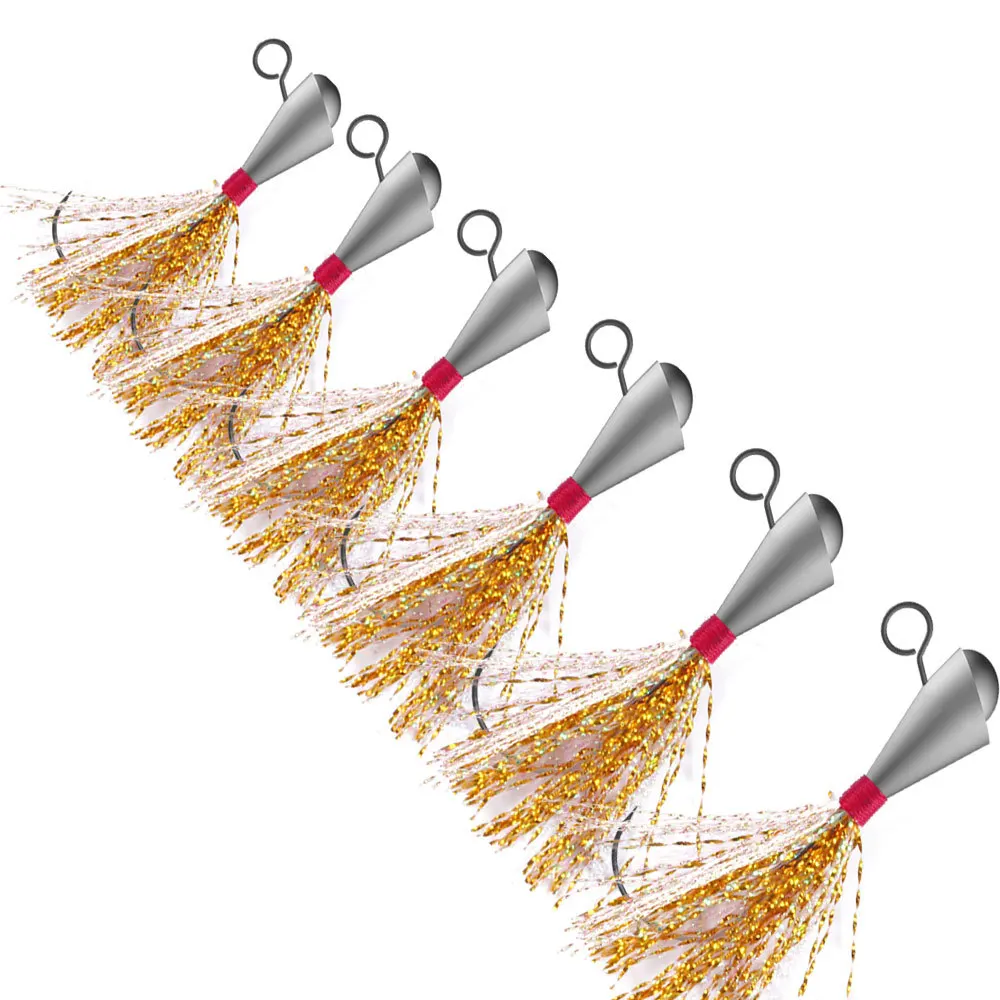 Newly  3.5g/5.5g/9g Fish Hook Gold and Silver Line Horseshoe Lead Head with Barbed for Stonefish Catfish Bait Fishing Tackle