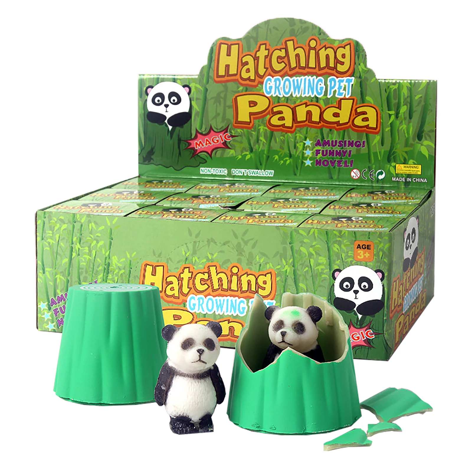 2024 New Mini Cute Cartoon Bamboo Panda Doll Toy Unisex Educational Toy for Children Soaking Water Hatching Design