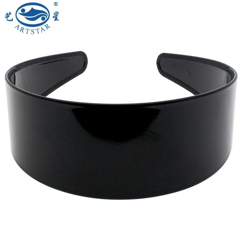 Artstar 4125 Women Wide 5cm Plain Hairband Girls Plastic Headband With Teeth For DIY Hair Accessories