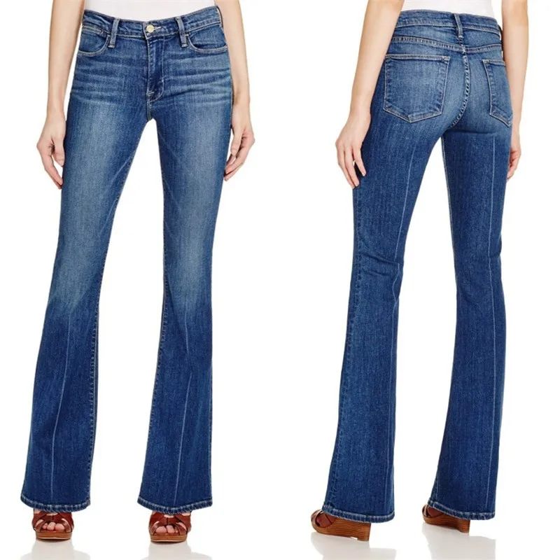 China Factory Hot Sale Women High Waist Skinny Jeans Straight Leg Softener Baggy Jeans Women Bell Bottom Women Flare Jean Pants