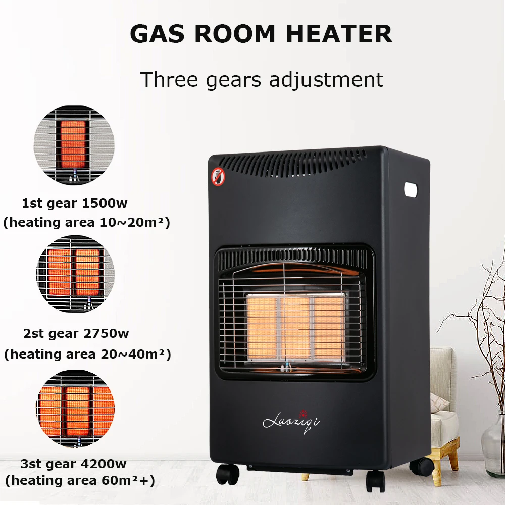 Popular Cheap Portable Mobile Infrared Ceramic Plate Gas Room Heater New Design Rinnai Gas Heater for Home