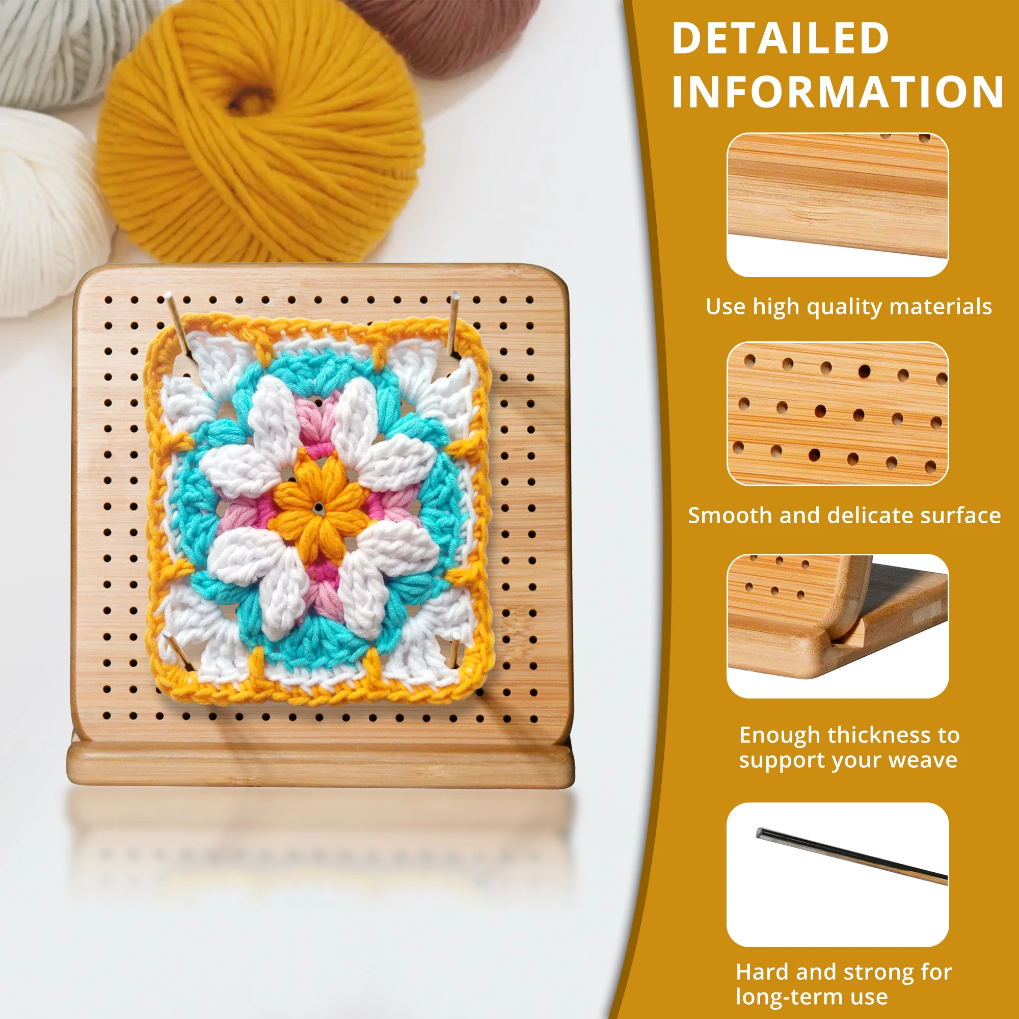 Crochet Blocking Board Handcrafted Knitting Blocking Mat for Knitting Crochet and Granny Squares Full Kit