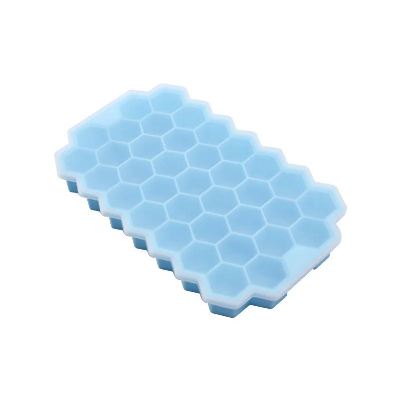DIY custom silicone ice cube trays molds silicone 37 pieces honey comb ice with lids