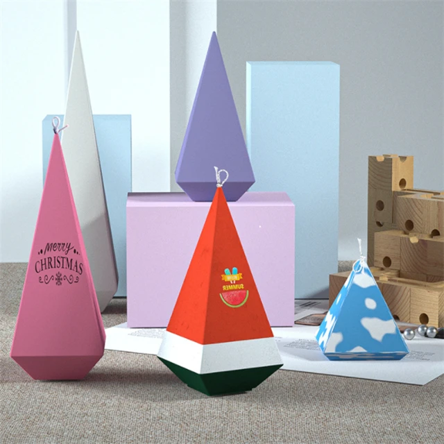 J112 бесплатный образец DIY блестящие 3D квадратные пирамидальные конусы силиконовые формы для