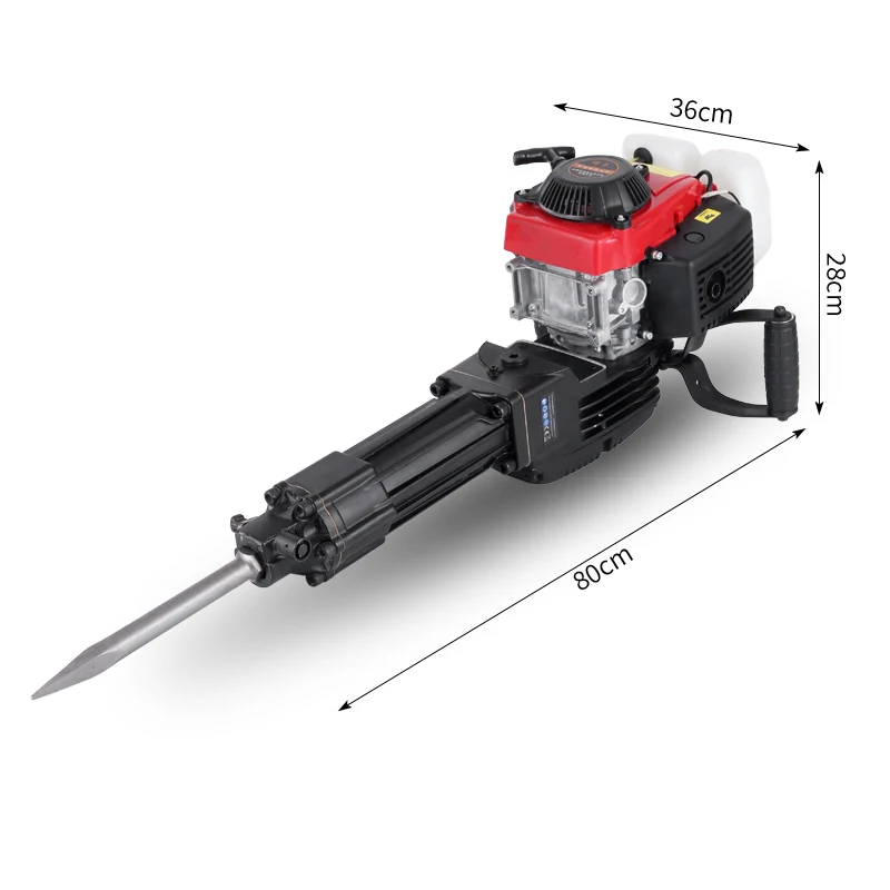 High Power Four-stroke  4800W Portable Gasoline Rock Drill Concrete Breaker Lmpact Hammer A Tool For Breaking