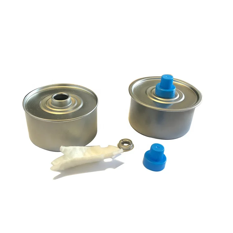 Double Hole Can Be Selected Hole 250ml Round Alcohol Tin Cans With Cotton Cores