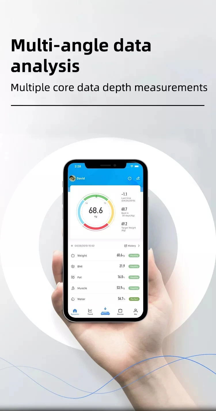 Wholesale Body Fat Weighing Scale LED Glass Power Battery Health Feature Weight Fat Visceral Fat Muscle Bone Basal Metabolic