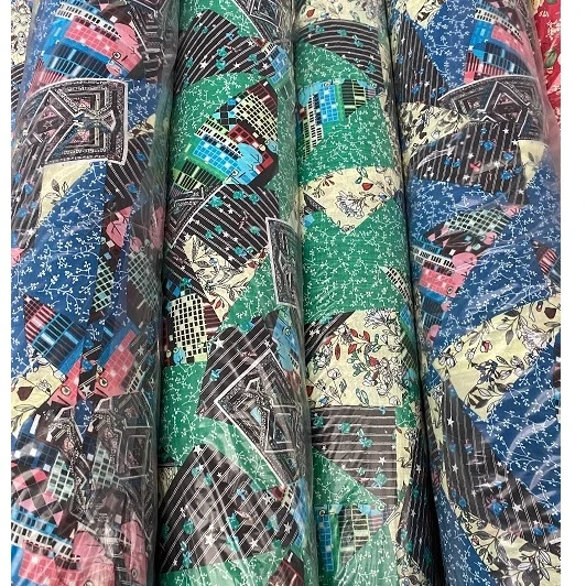 Fabric Stock Lot: Cotton Seersucker  Print Woven