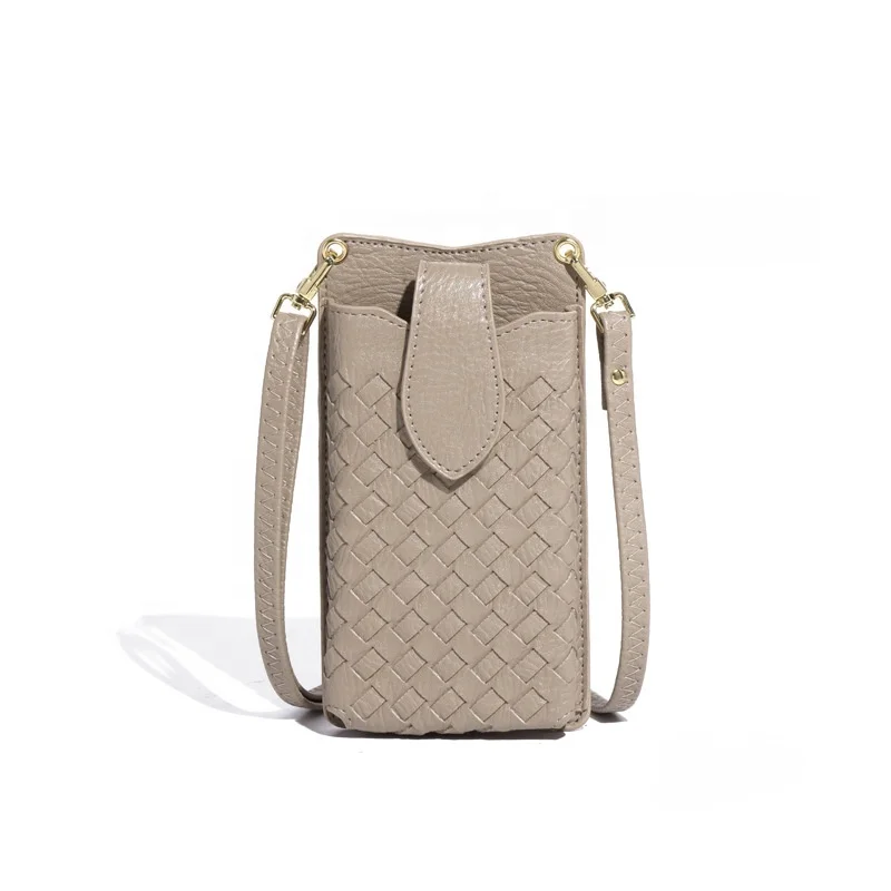 Simple Fashion Shoulder Mini New PU Woven Bag Handbag  Popular Texture Versatile Crossbody Bag