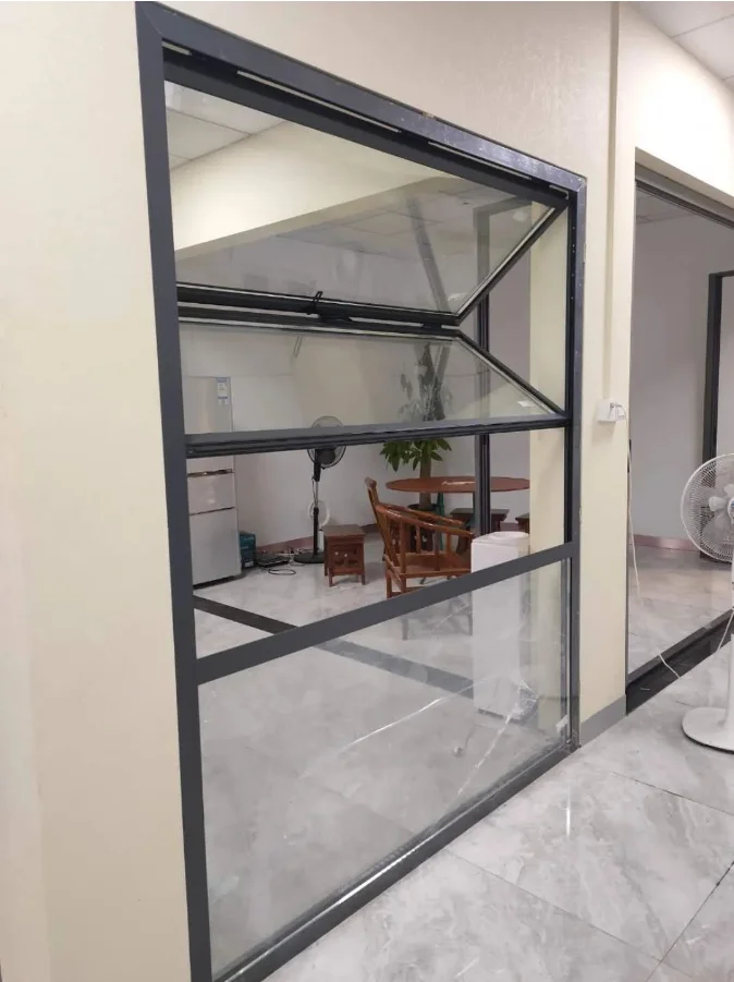 upward bi-fold aluminum glass windows