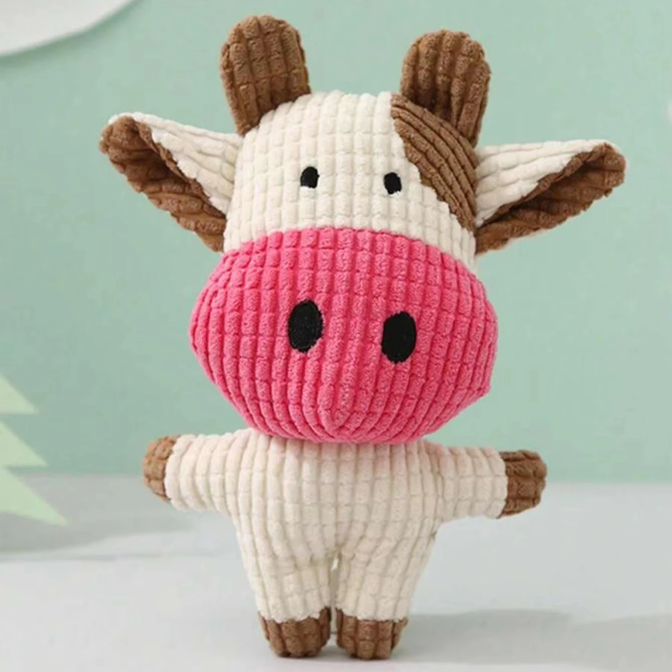 Cow Squeaky Dog Toy Interactive Plush Dog Toy To Relieve Anxiety And Boredom Puppy Teething Chewing Toy