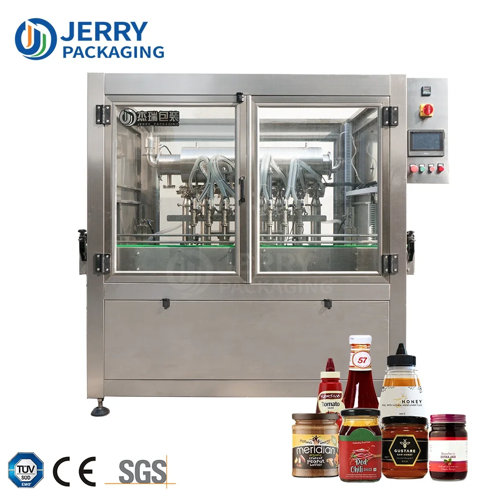 High Quality Automatic Linear Honey Chili Sauce Jam Oil Ketchup Bottle Liquid Piston Filling Machine