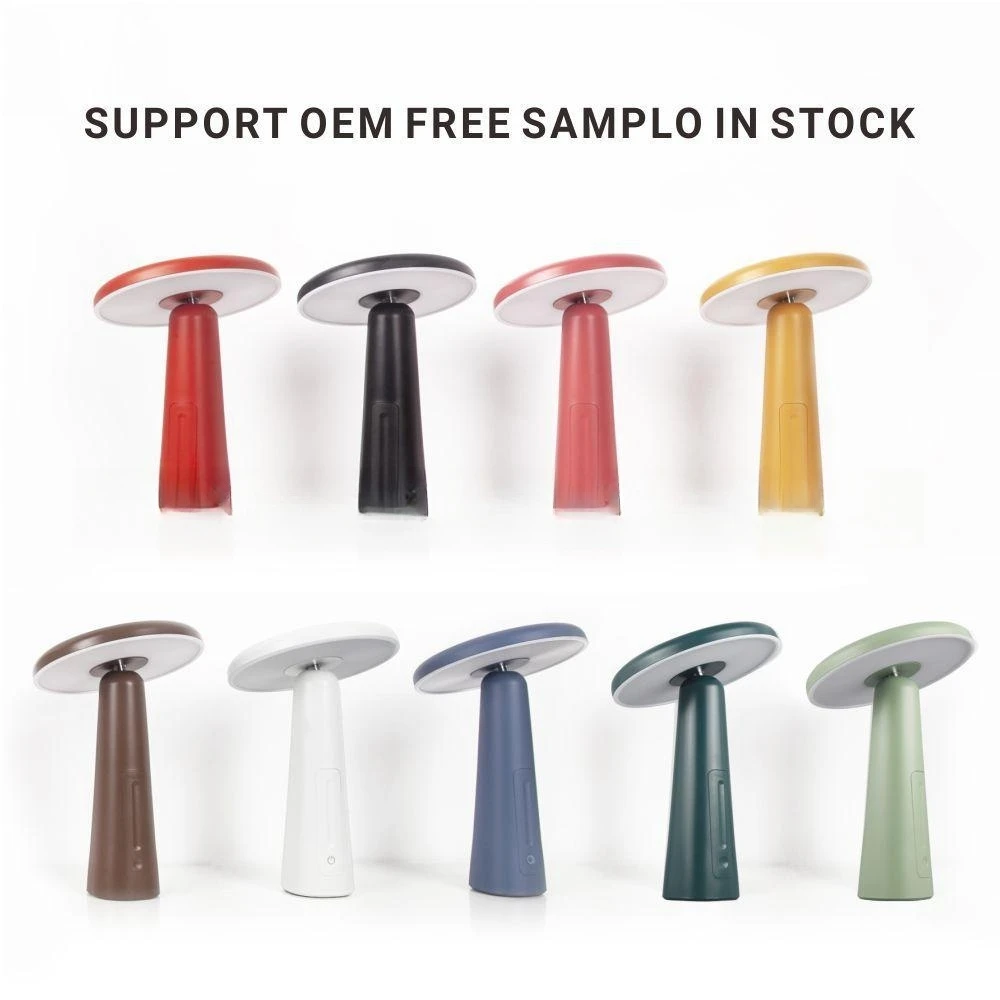 Adjustable Optical Touch Control Cordless Desk Lamp With Rechargeable Wireless LED Mushroom Table Lamp For Bar  Bedroom Desk